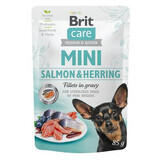 Zalm natvoer voor gesteriliseerde honden Filets in Jus Mini, 85 g, Brit