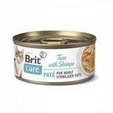 Nat kattenvoer met tonijn en garnalen voor katten Brit Care Cat Gesteriliseerd, 85 g, Brit