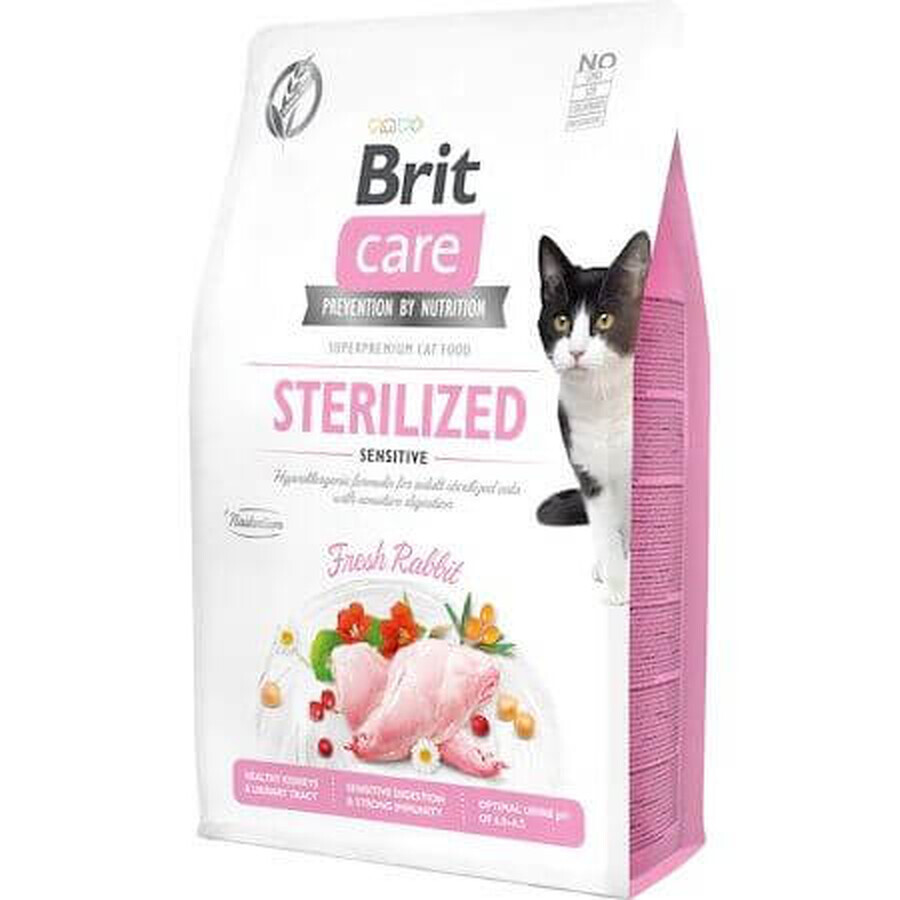 Kaninchentrockenfutter für Katzen Brit Care GF Sterilised Sensitive, 2 kg, Brit