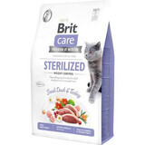 Dry food with duck and turkey for sterilized cats Brit Care GF Sterilized Weight Control, 2 kg, Brit