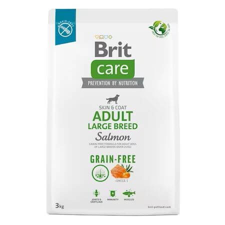 Dry food with salmon for dogs Brit Care Grain-free Adult Large Breed, 3 kg, Brit