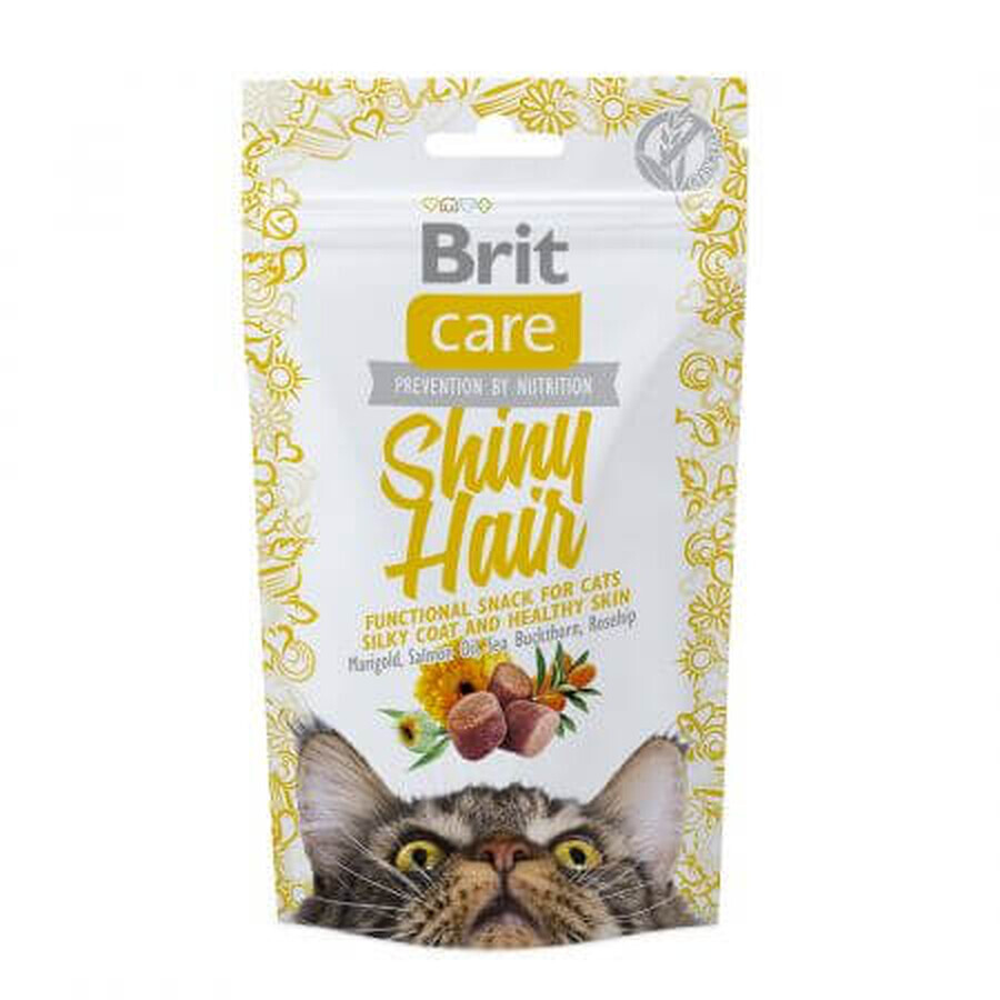 Grain-free rewards for a silky coat and healthy skin in cats Brit Care Snack Shiny Hair, 50 g, Brit