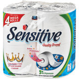 Sensitive 3-laags geparfumeerd toiletpapier 4 rollen, 150 m