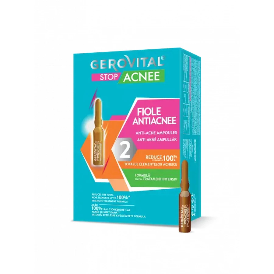 Gerovital Stop Acne Ampoules anti-acné, 10 ampoules x 2 ml, Farmec