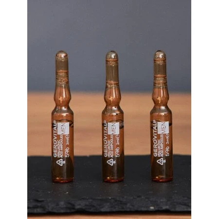 Hyaluronzuur flacons 5% Gerovital Men, 10 flacons x 2 ml, Farmec