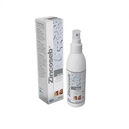 Topische oplossing voor verzachting en het in balans brengen van de talgspiegel bij honden en katten Zincoseb Spray, 200 ml, Icf