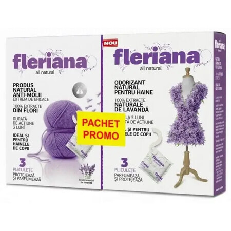 Lavendel anti-mot kledingverfrisser, 6 stuks, Fleriana