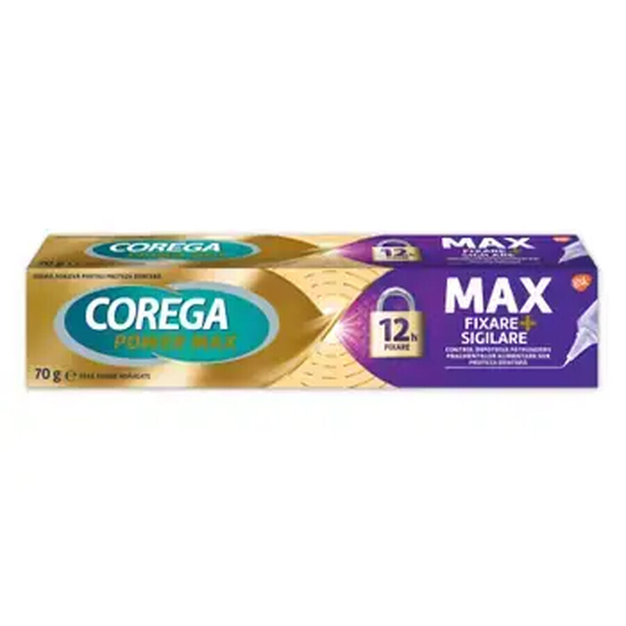 Kleefcrème voor het vastzetten en afdichten van prothesen Power Max, 70g, Corega