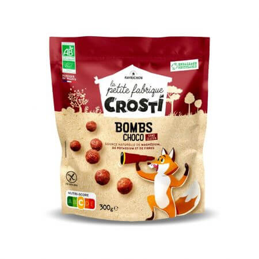 Boules expansées bio au chocolat, 400g, Crosti