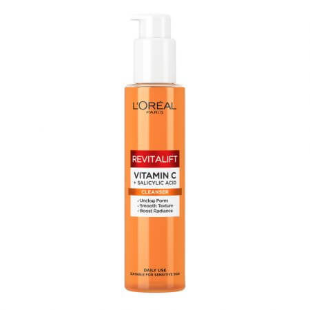 Gel nettoyant moussant enrichi en vitamine C et en acide salicylique, Revitalift Clinical, 150 ml, Loreal Paris