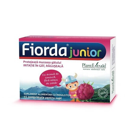 Fiorda Junior met frambozensmaak, 15 tabletten, Plant Extrakt