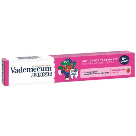 Dentifrice Junior à la fraise, 6 ans et +, 75 ml, Vademecum