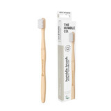 Gevoelige bamboe tandenborstel, wit, The Humble Co
