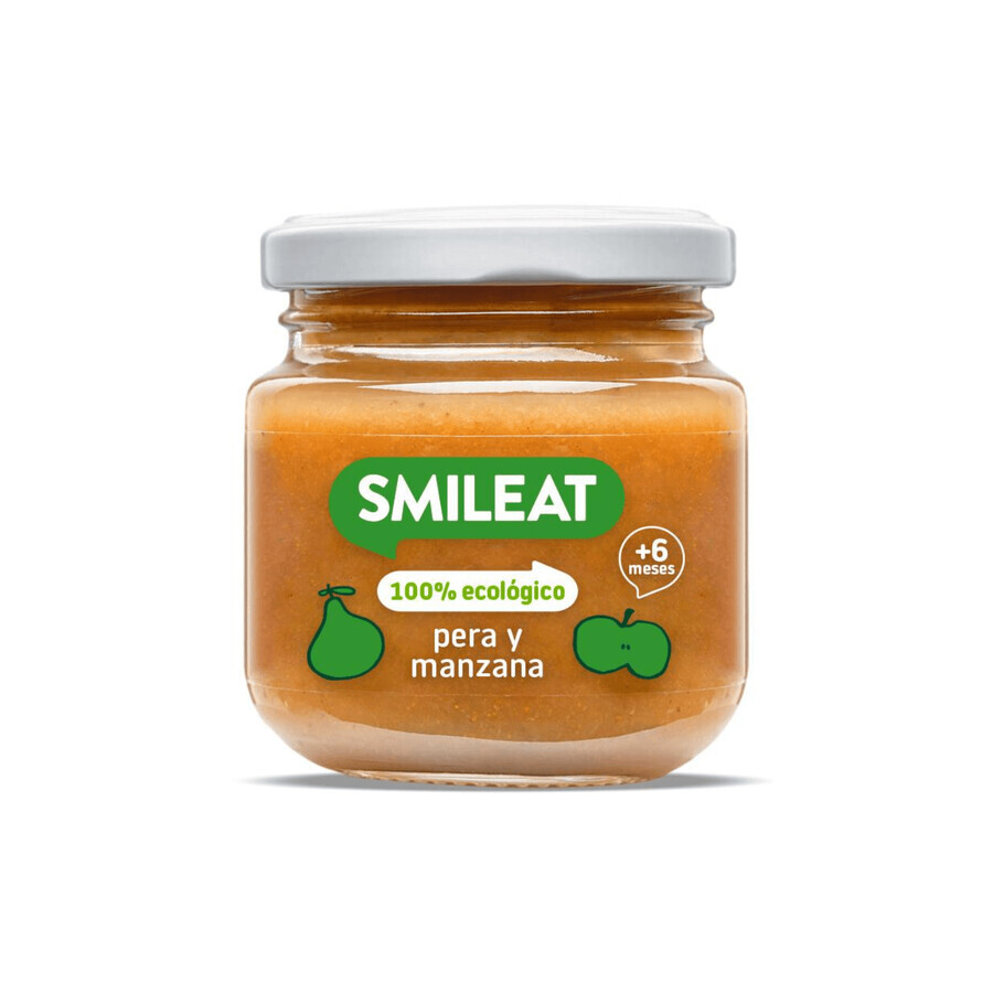 Piure Bio din pere si mere, +6 luni, 130 g, Smileat