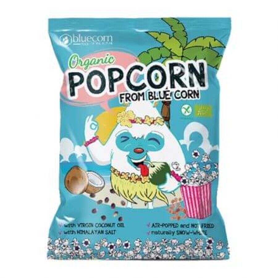 Organic popcorn for kids with coconut oil and himalayan salt, 20 g, Bluecorn