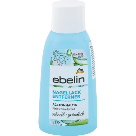 Ebelin Dizolvant de lac de unghii cu acetonă cu parfum de aloe vera, 125 ml