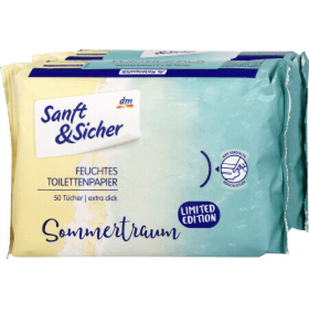 Papier hygiénique humide Sanft&Sicher SummerTraum, 100 pcs.