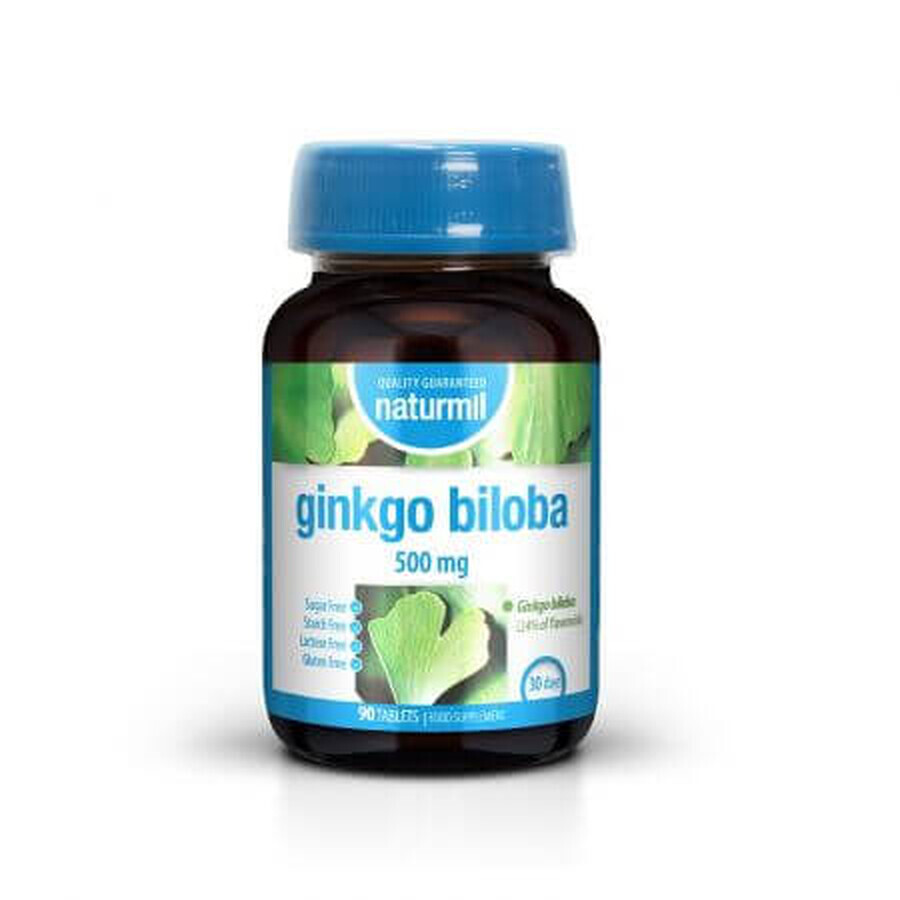 Ginkgo Biloba, 500 mg, 90 tabletten, Naturmil