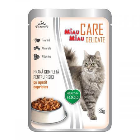 Care Delicate wet food with mackerel for cats, 85 g, Meow-Meow