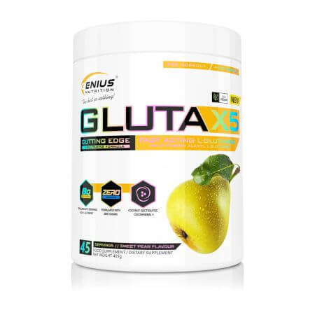 L-glutamine GLUTA-X5 Pear, 405 g, Genius Nutrition