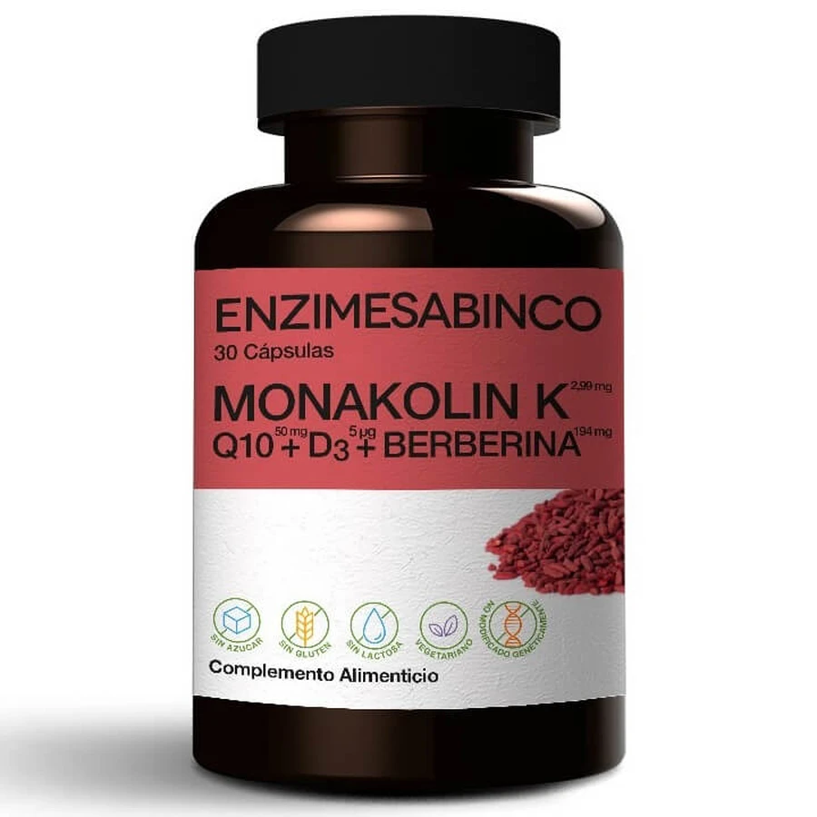 Monakolin K + Q10 + D3 + Berberine, 30 capsules, Enzym Sabinco