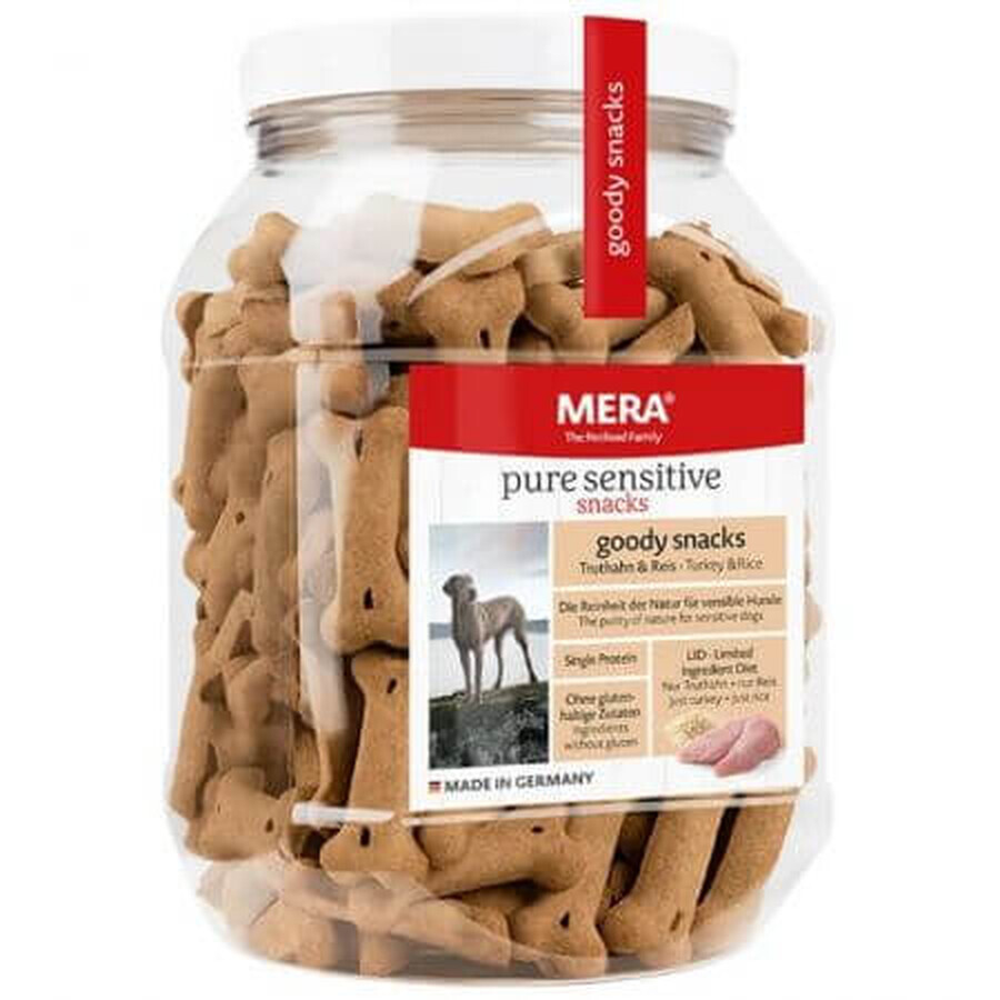 Kalkoen en rijst snacks voor honden Pure Sensitive, 600 g, Mera