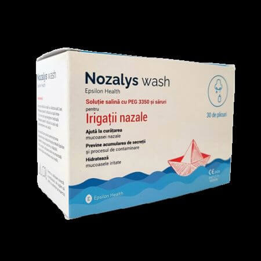 Solutie salina pentru irigatii nazale Nozalys Wash, 30 plicuri, Epsilon Health