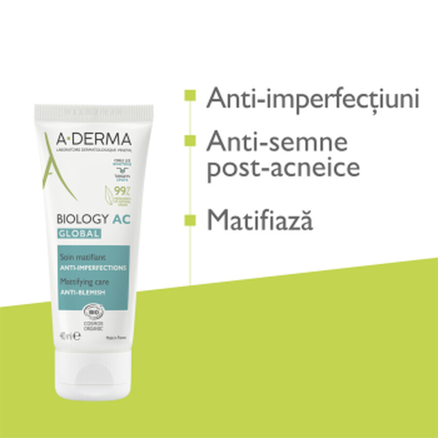 A-Derma Biology AC crema matifianta C, 40 ml