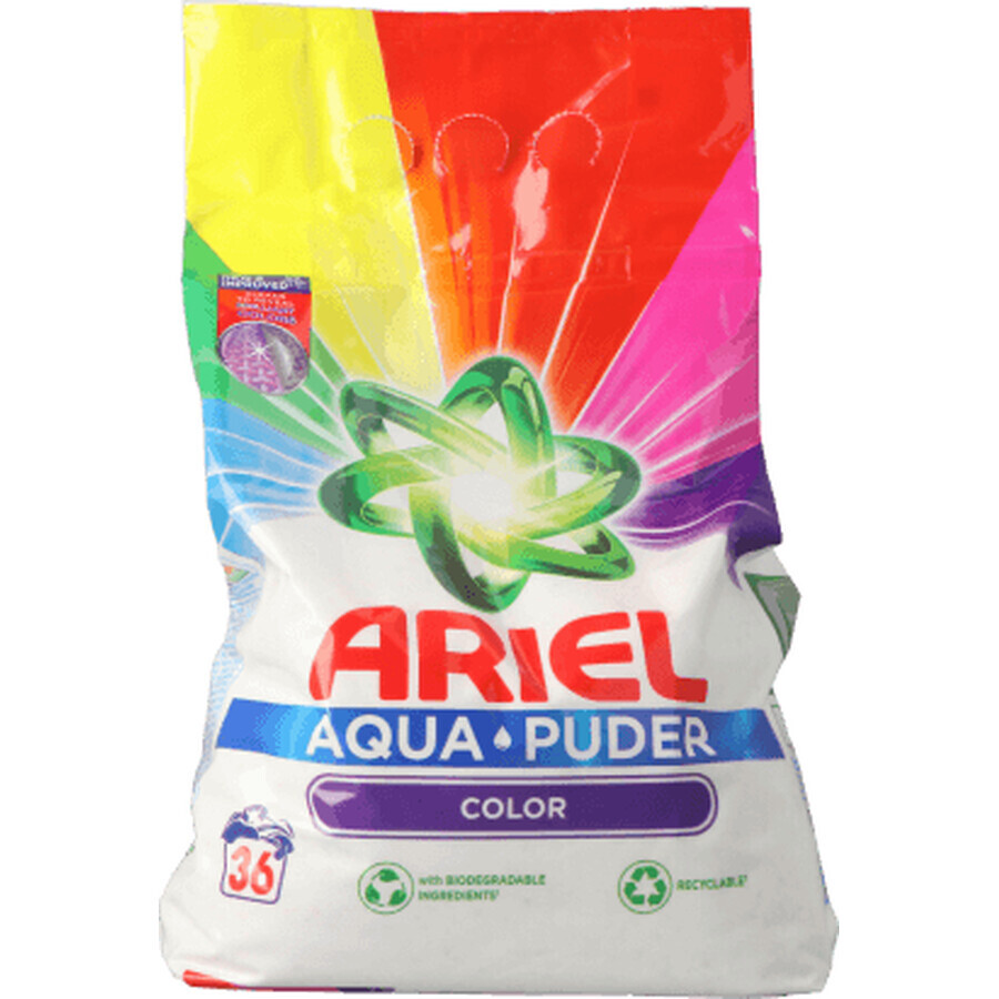 Détergent en poudre Ariel Aqua Color 36 lavages, 2.34 Kg