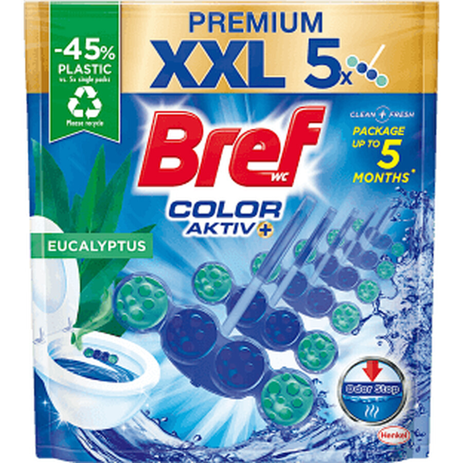 Bref Active colour Toilettenerfrischer Eukalyptus, 5 Stück