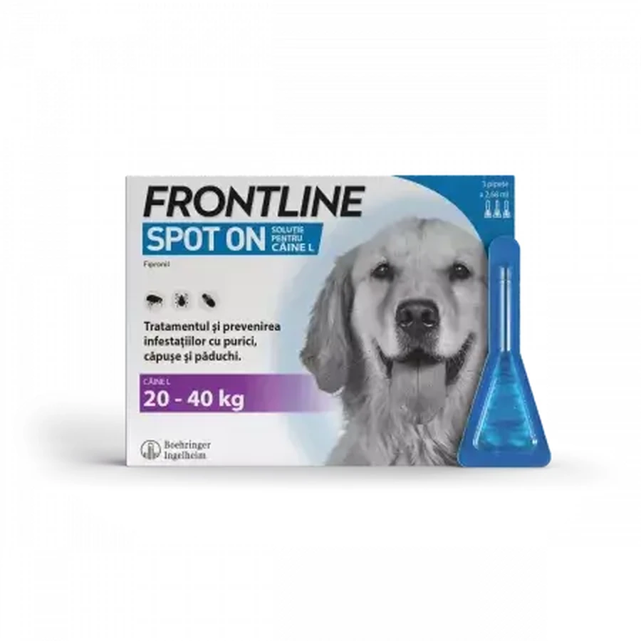 Frontline Spot On L, 20-40 kg, 3 tubos, Frontline