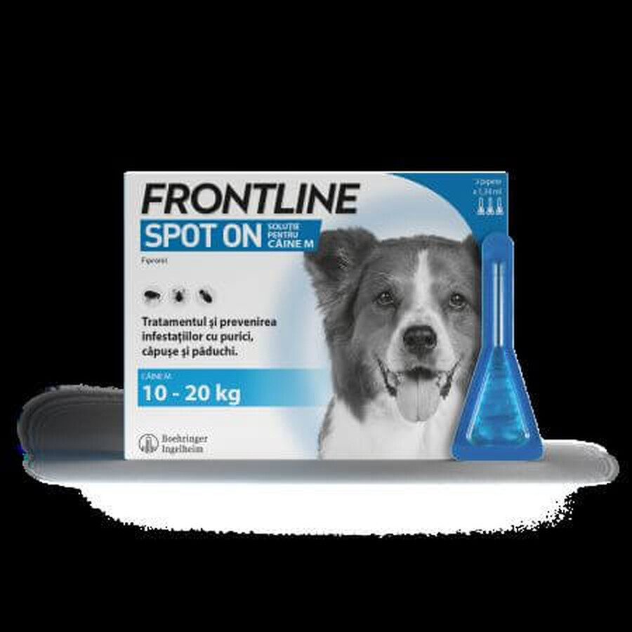 Frontline Spot On M, 10-20 kg, 3 pipettes, Frontline