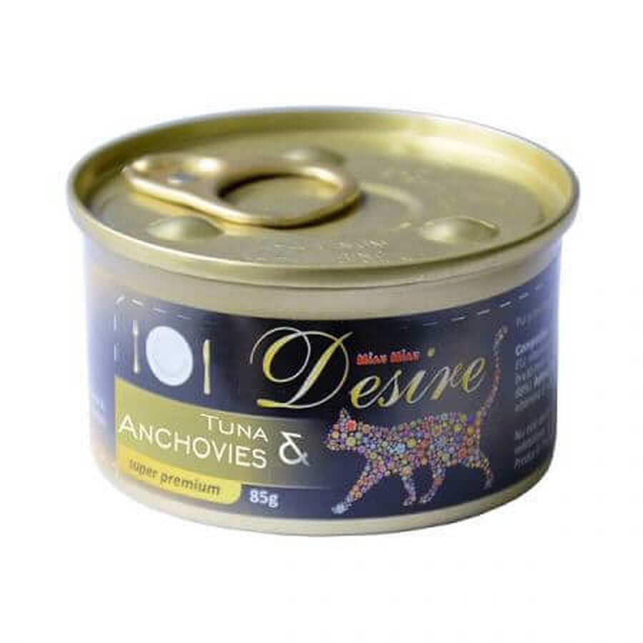 Desire nat kattenvoer met tonijn en ansjovis, 85 g, Meow Meow