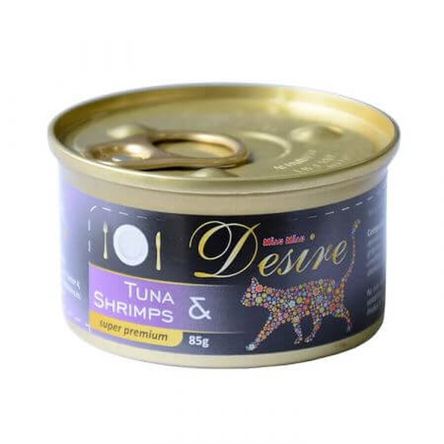 Natvoer met tonijn en garnalen Desire, 85 g, Miau Miau