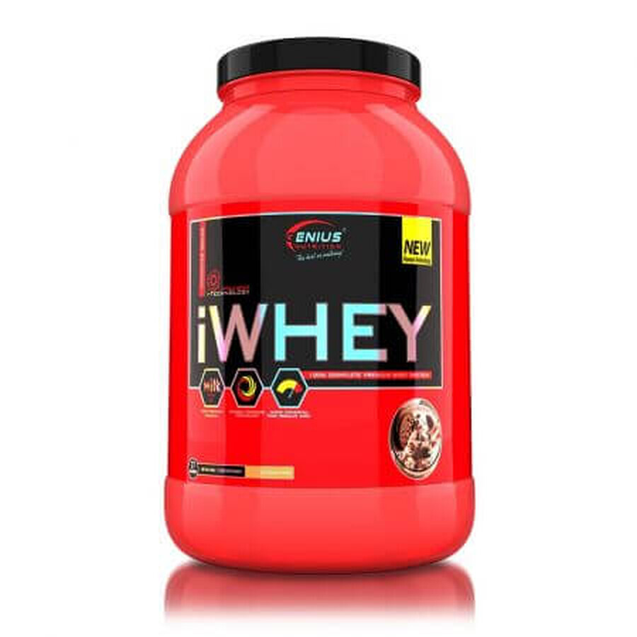 iWhey Cookies &amp; Cream aromatisiertes Proteinpulver, 900 g, Genius Nutrition