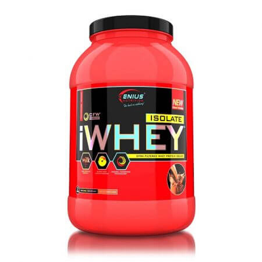 iWhey isolate chocolate-flavoured protein powder, 900 g, Genius Nutrition