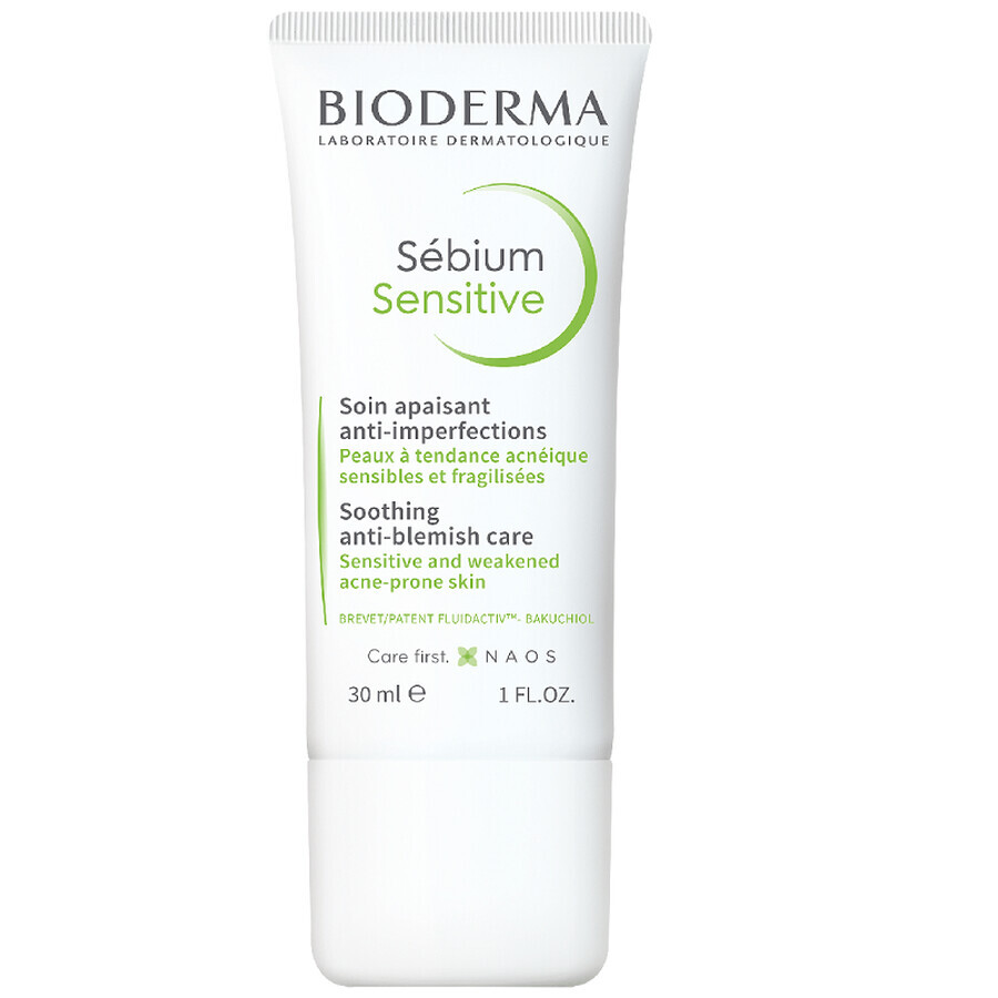 Bioderma Sebium Sensitive Fluide apaisant et hydratant pour la peau acnéique, 30 ml