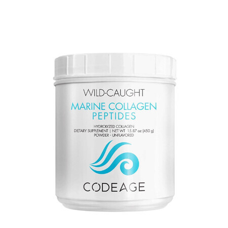 Code Age Poudre de peptides de collagène marin hydrolysé de type I et III, 450 g, GNC