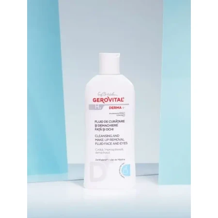 Gerovital H3 Derma+ face and eye cleansing and cleansing fluid, 200 ml, Farmec