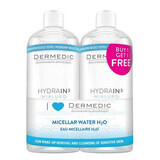 Dermedic Hydrain3 DuoPack Hialuro H2O Eau micellaire, 2x500 ml
