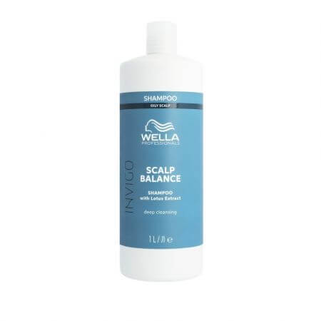 Shampooing pour un nettoyage en profondeur du cuir chevelu et des cheveux Invigo Scalp Balance Aqua Pure, 1000 ml, Wella Professionals