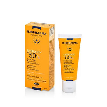 Fluido colorante UVEBLOCK SPF 50+ Fluido colorato, 40 ml, Isis Pharma