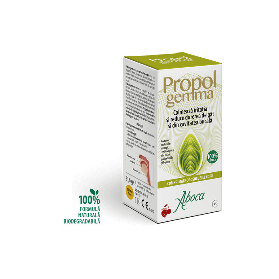 Propolgemma, orosoluble Halstabletten für Kinder, 45 Tabletten, Aboca