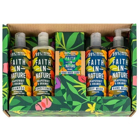 Set ritual de ingrijire Faith in Nature cu Grapefruit & Portocala, 5 pcs