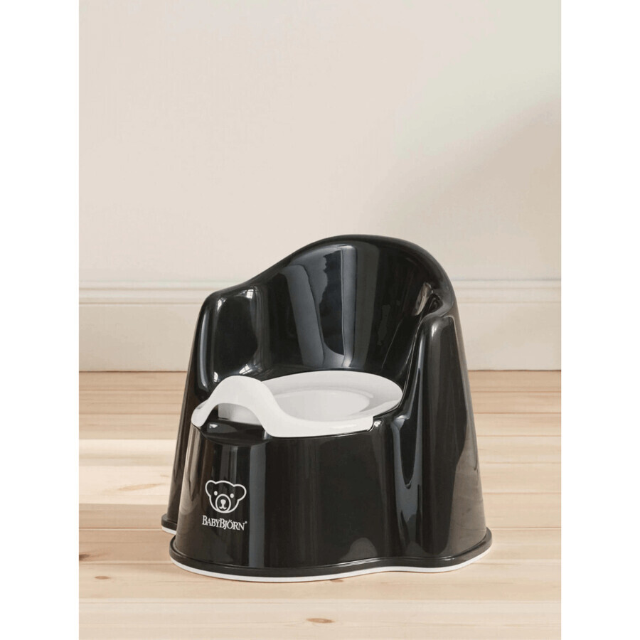 Chaise-pot avec protection dorsale, noir-blanc, BabyBjorn