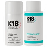 Ontgiftende shampoo pakket Peptide Prep Detox, 250 ml + Leave In Haarherstellend Masker, 50 ml, K18