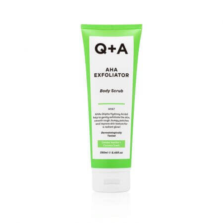 Body Scrub with AHA Exfoliator, 250 ml, Q+A