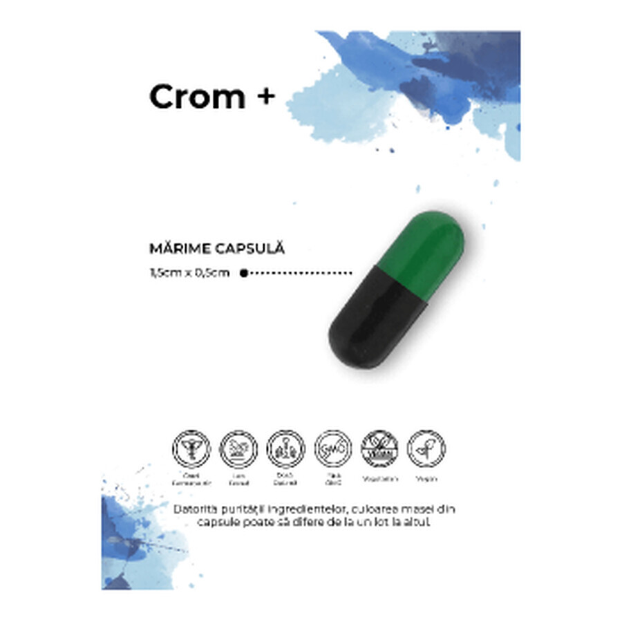 Cromo (picolinato) 200μg+, 30 capsule, Bioma