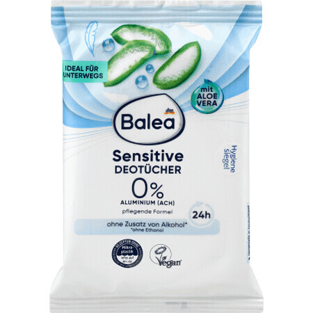 Balea Lingettes déodorantes sensibles, 10 pièces