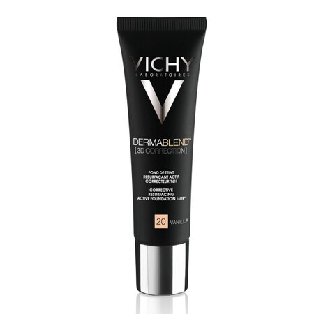 Vichy DermaBlend Fond de teint correcteur nivelant 16h 3D Correction, Teinte 30 Beige, 30 ml